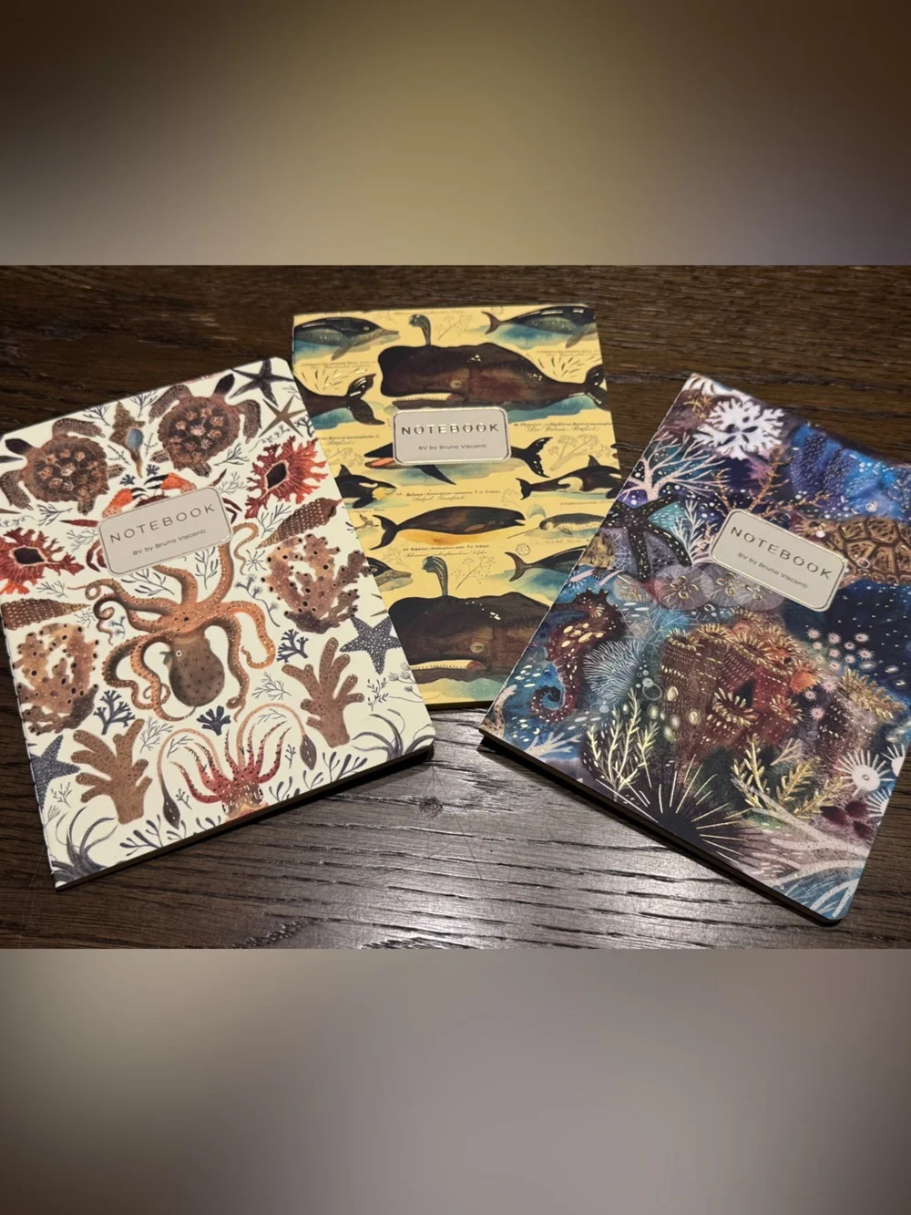 Set of 3 Gorgeous Gold Foil Detailed Soft Touch Notebook Journals - lovely gift